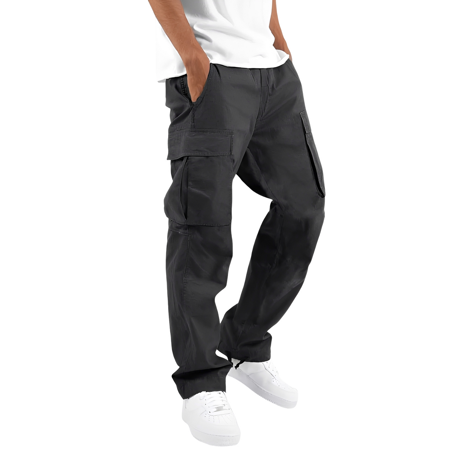 Cooper - Pantalon cargo ample pour homme avec cordon de serrage