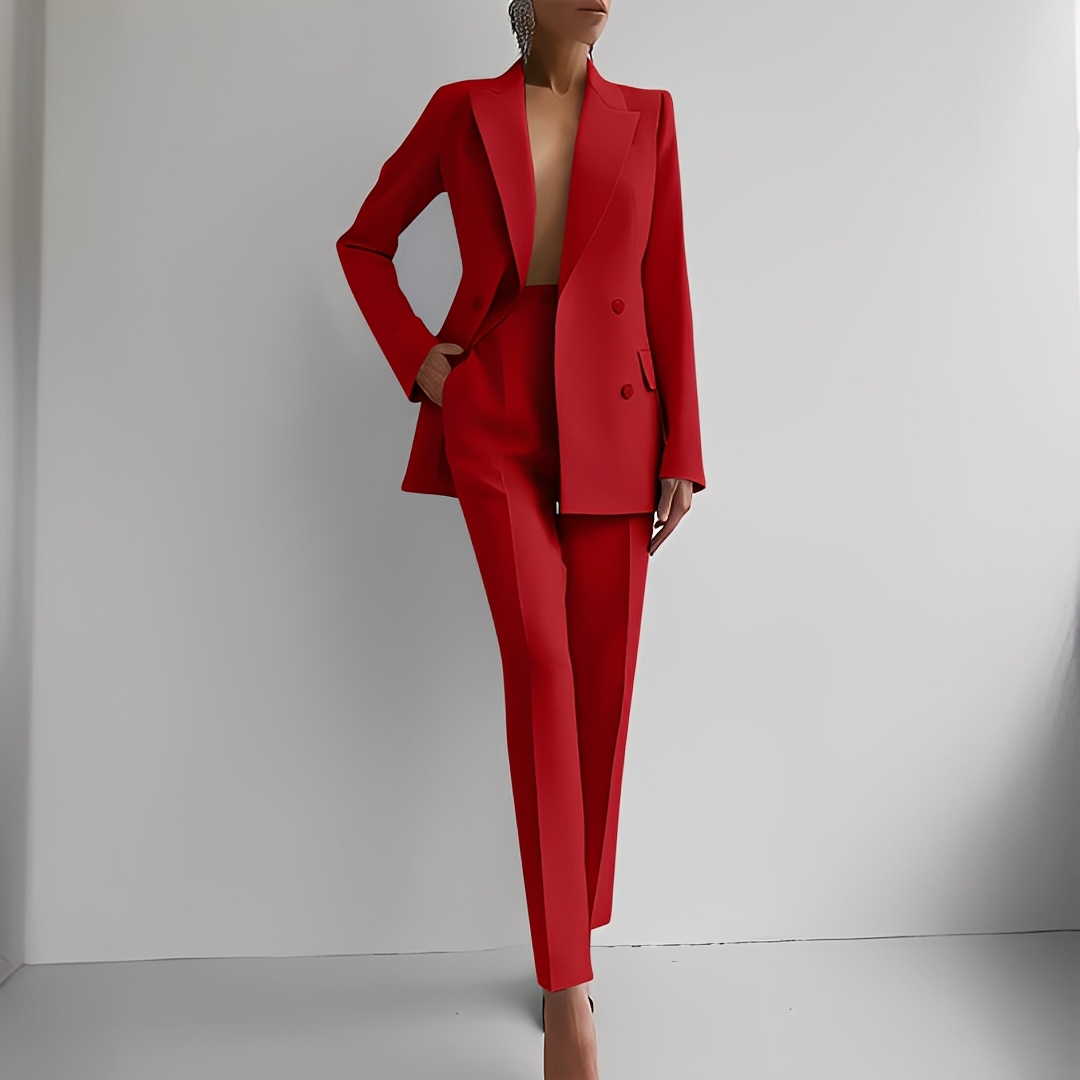 Marguerite - Costume élégant avec long blazer pour femme