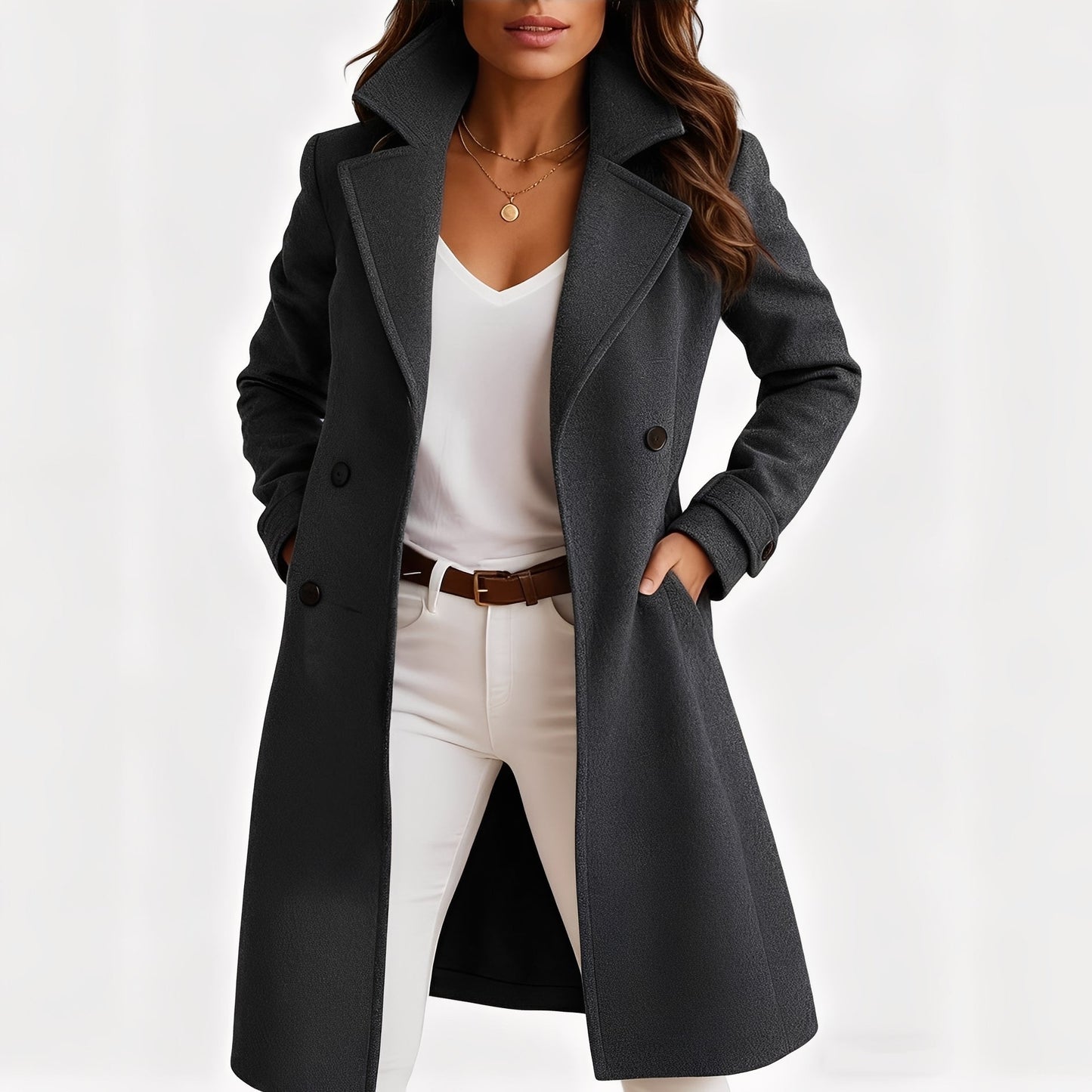 Camille - Manteau élégant pour femmes au design croisé