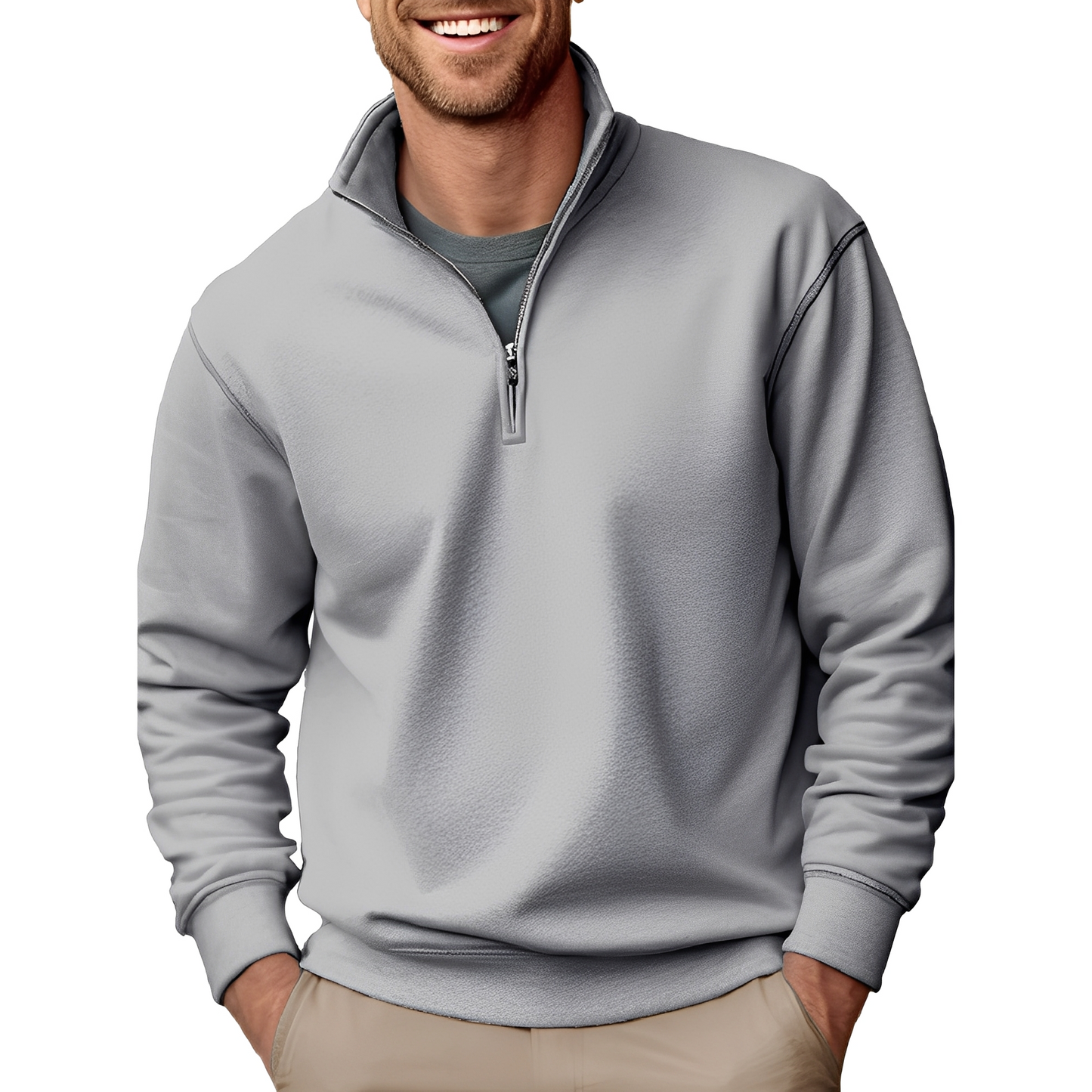 Edgar - Sweat-shirt léger et agréable avec zip pour hommes