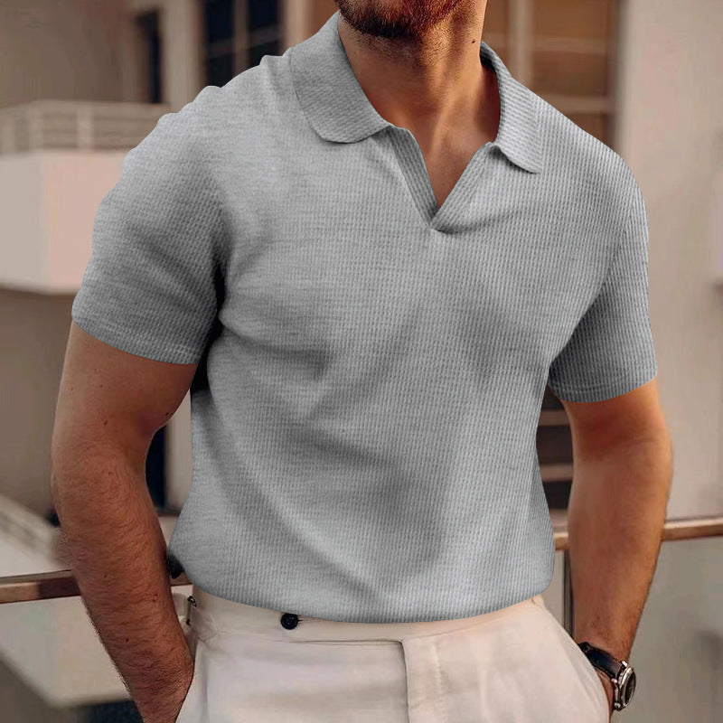 Edward - Polo en maille gaufrée décontracté pour hommes