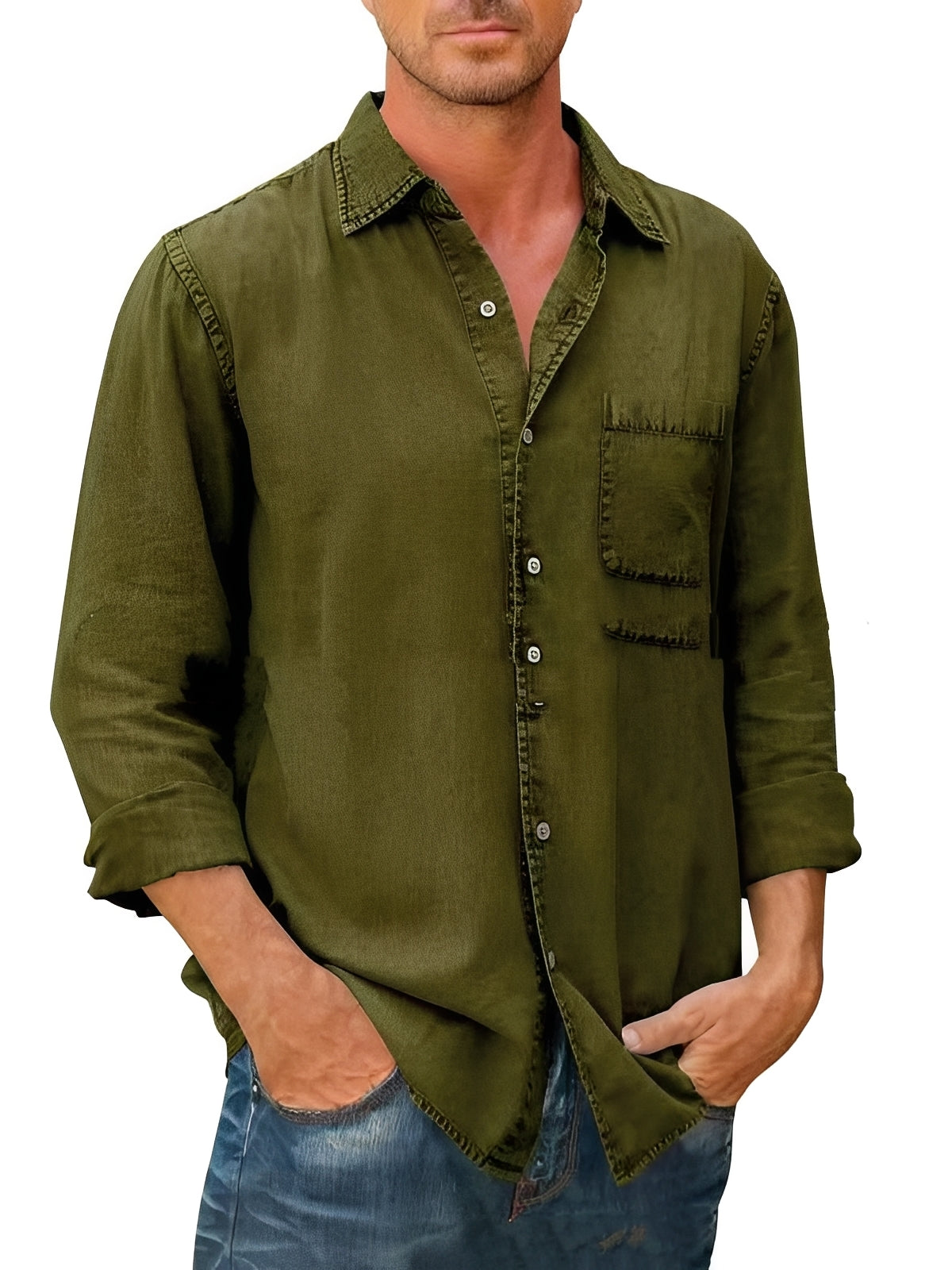 Alfie - Chemise délavée à manches longues