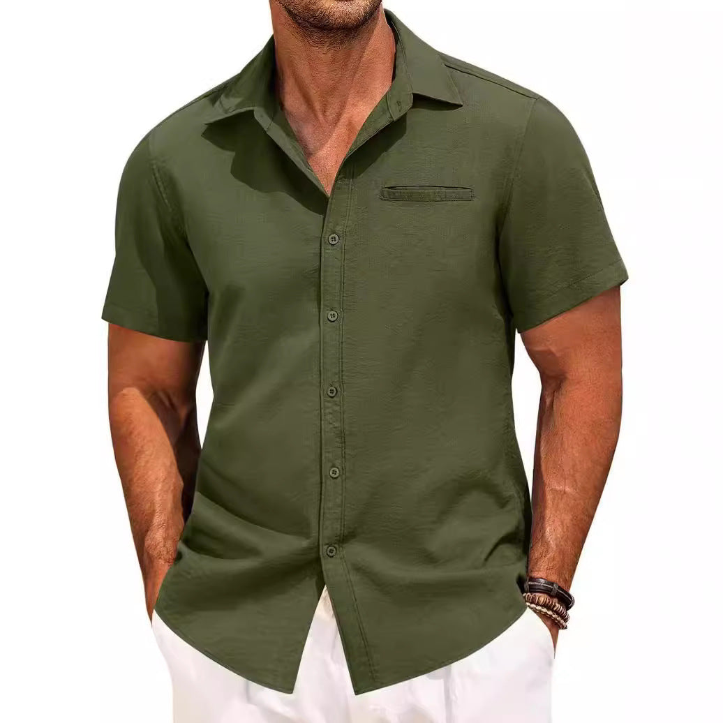 Carson - Chemise à manches courtes confortable avec boutons pour hommes