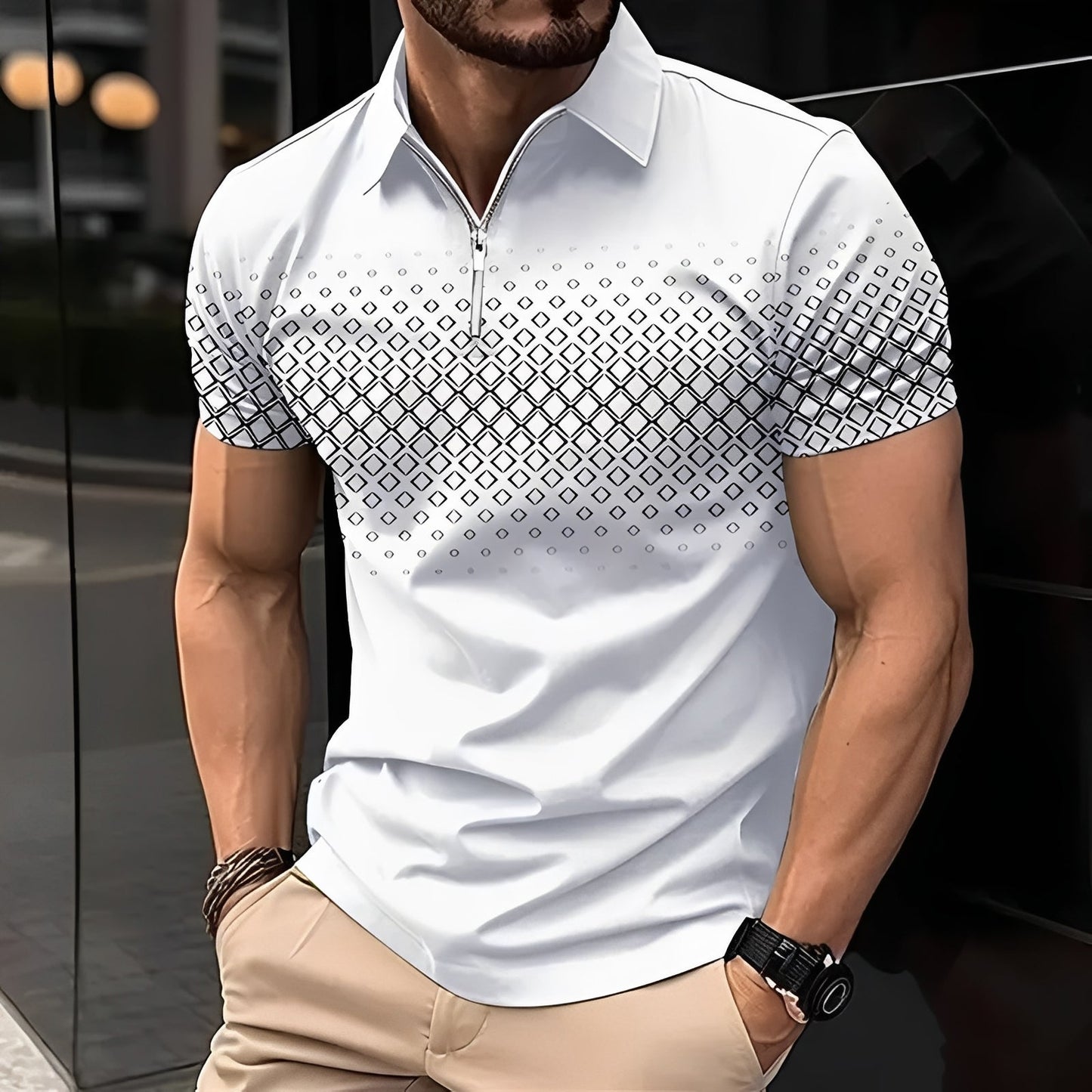 Johnny - Polo élégant avec motif pour hommes