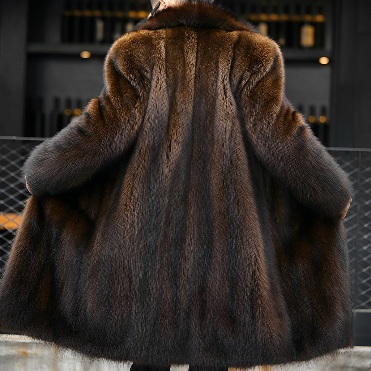 Matteo - Long manteau en fourrure élégant pour homme