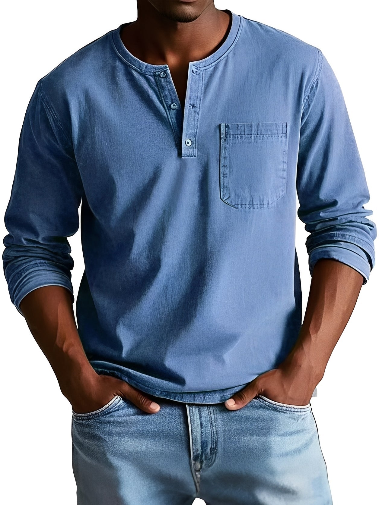 Steve - Chemise à manches longues décontractée pour hommes