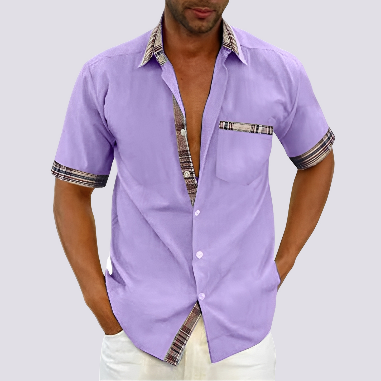 Jonathan - Chemise décontractée à manches courtes avec boutons pour hommes