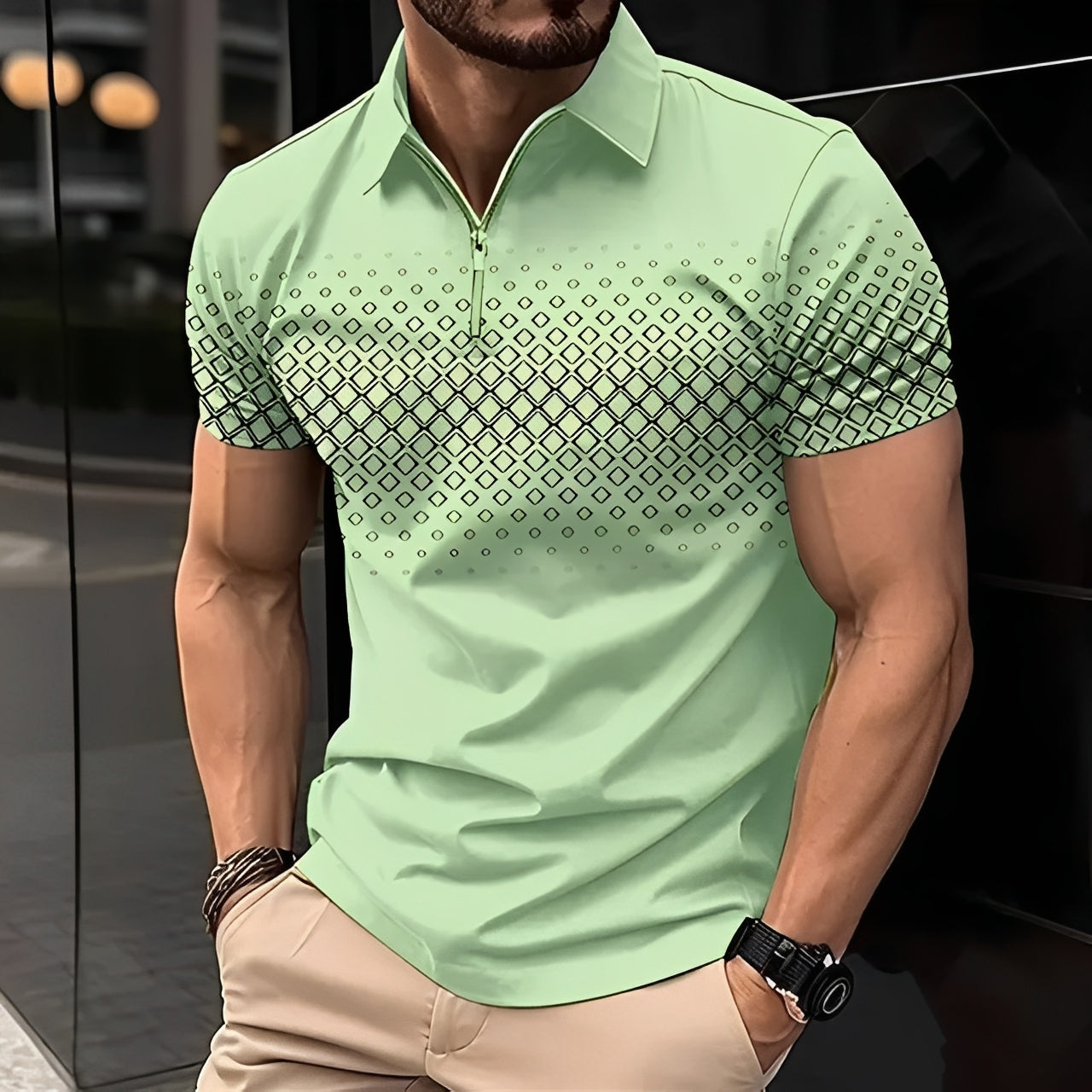 Johnny - Polo élégant avec motif pour hommes