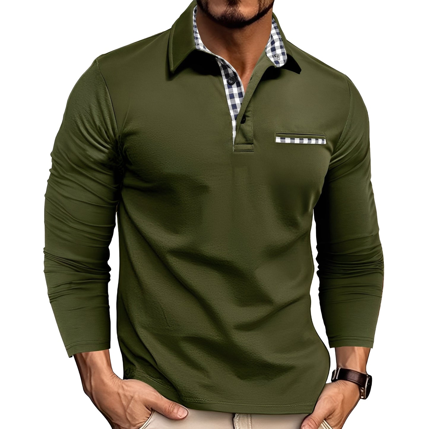 Cédrick - Polo chaud pour l'hiver à manches longues, masculin