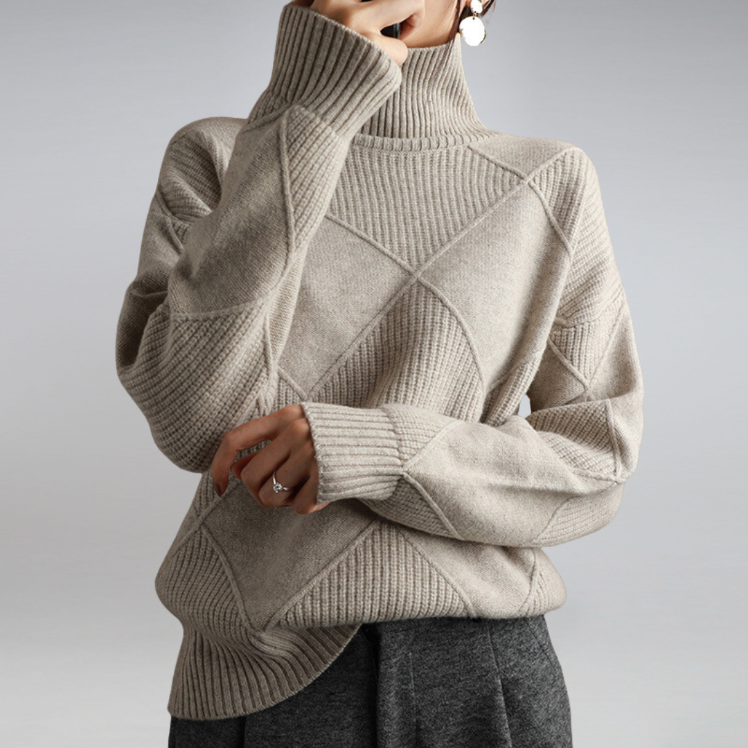 Camille - Pull à col roulé tendance et confortable