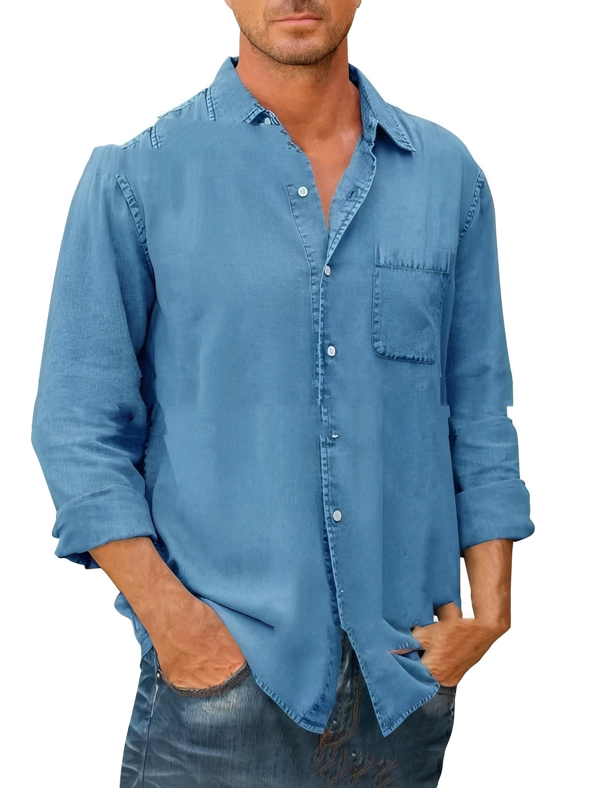Alfie - Chemise délavée à manches longues