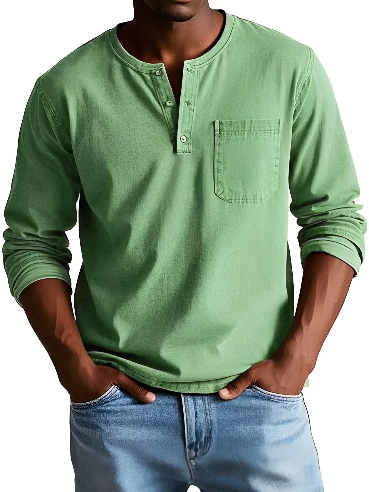 Steve - Chemise à manches longues décontractée pour hommes