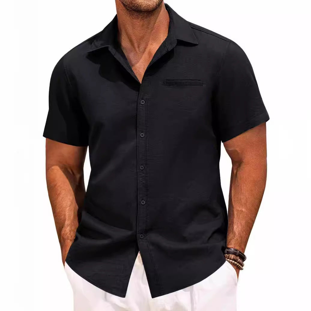 Carson - Chemise à manches courtes confortable avec boutons pour hommes