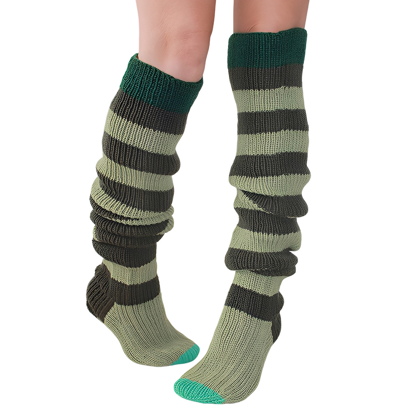 Rhianna - Chaussettes féminines longues et stylées à rayures