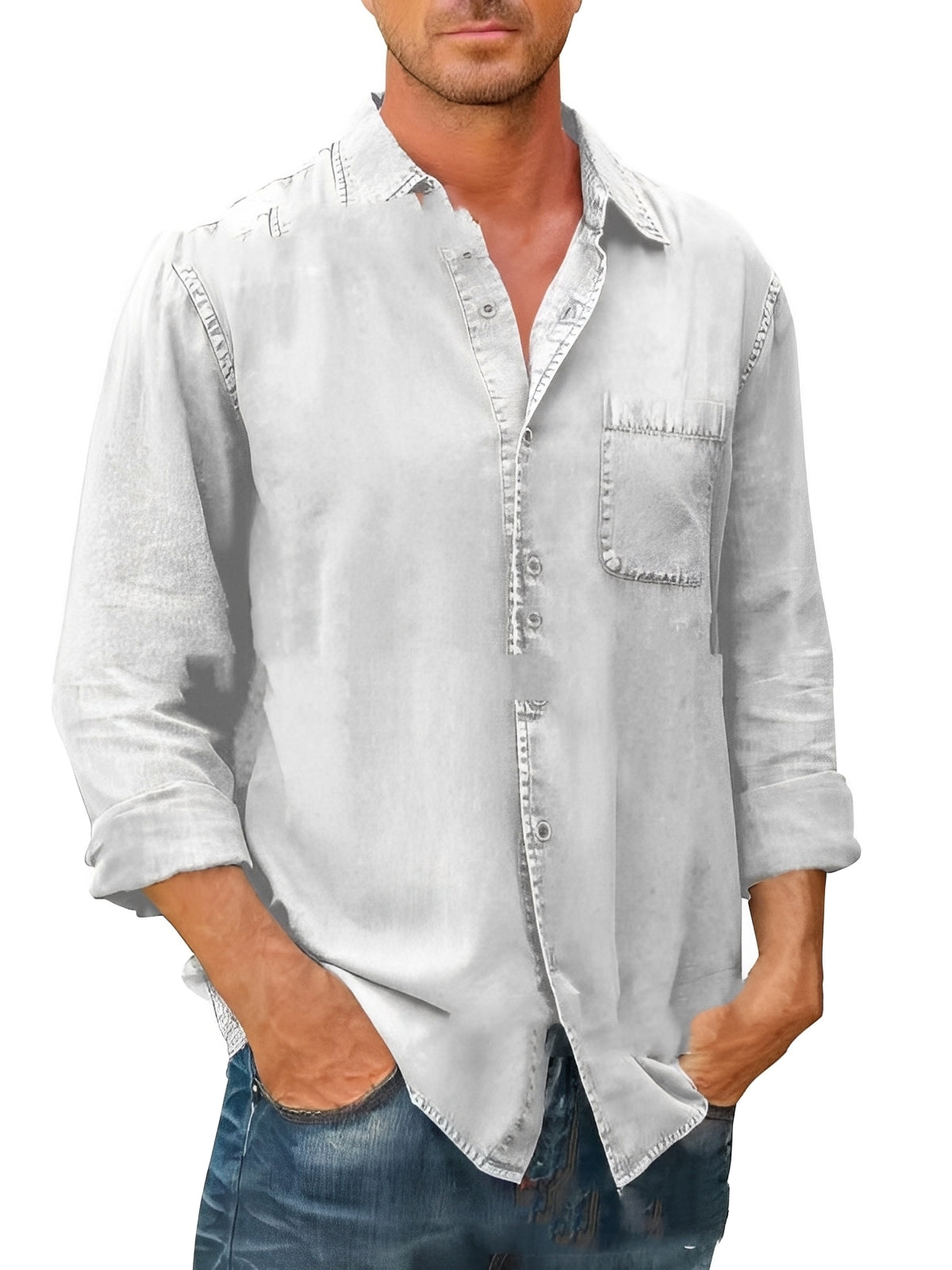 Alfie - Chemise délavée à manches longues