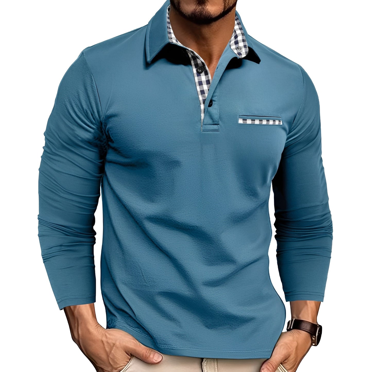 Cédrick - Polo chaud pour l'hiver à manches longues, masculin