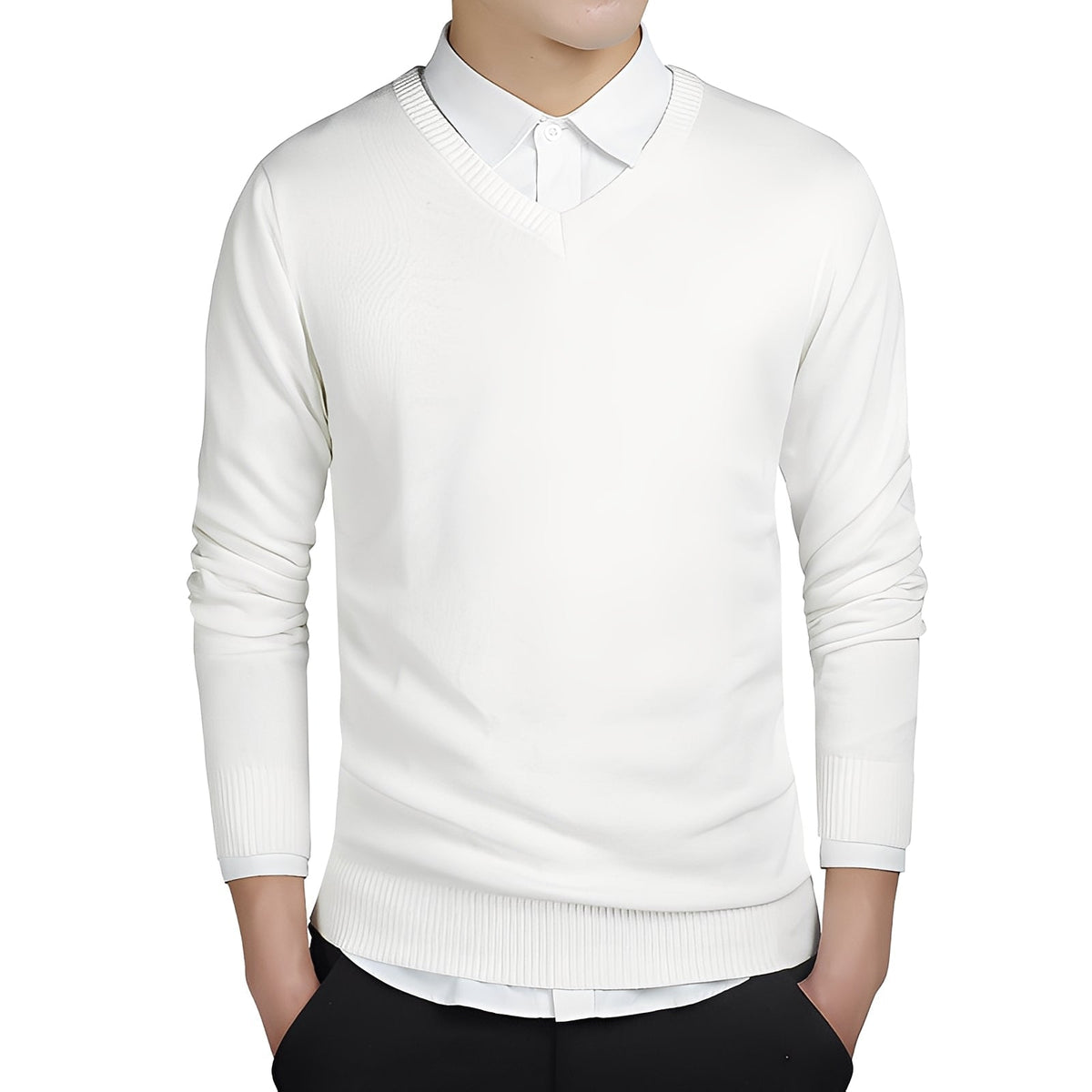Tom - Pull décontracté pour hommes avec col en V