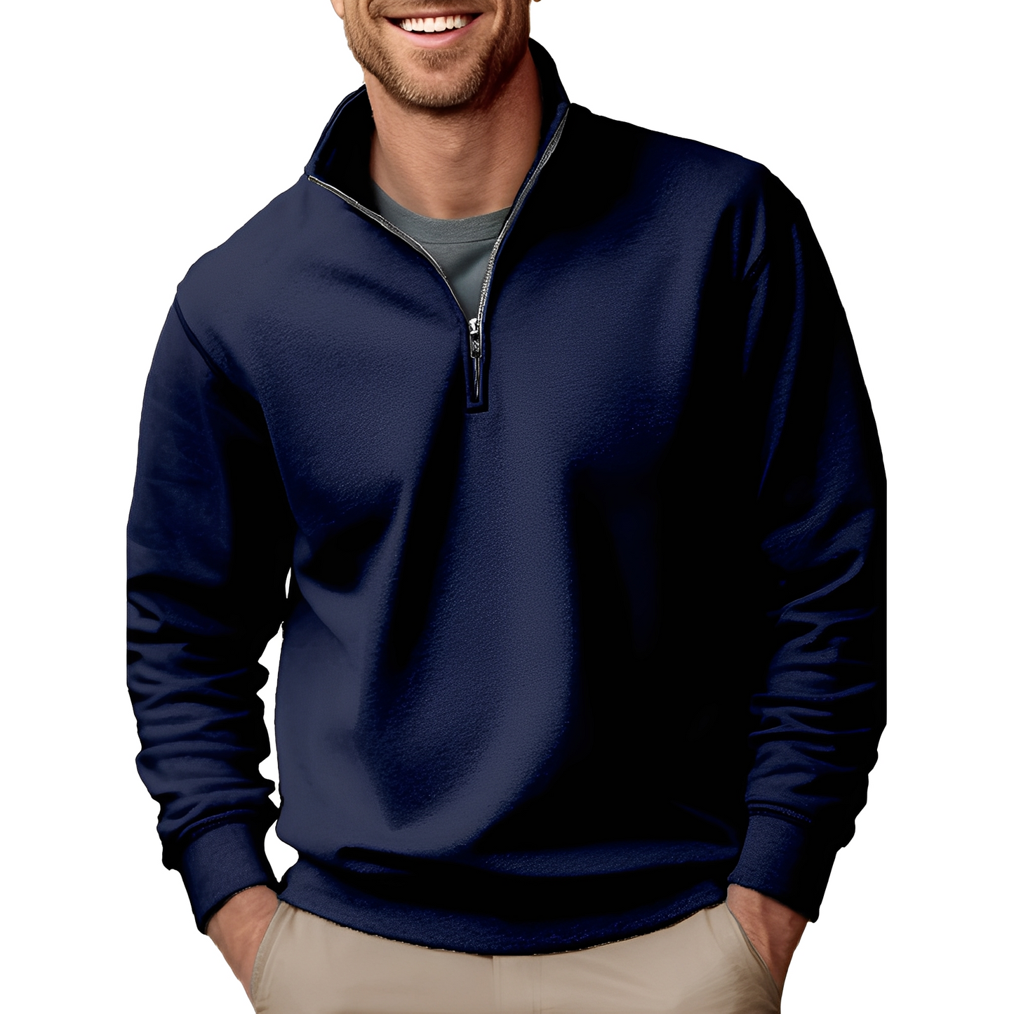 Edgar - Sweat-shirt léger et agréable avec zip pour hommes