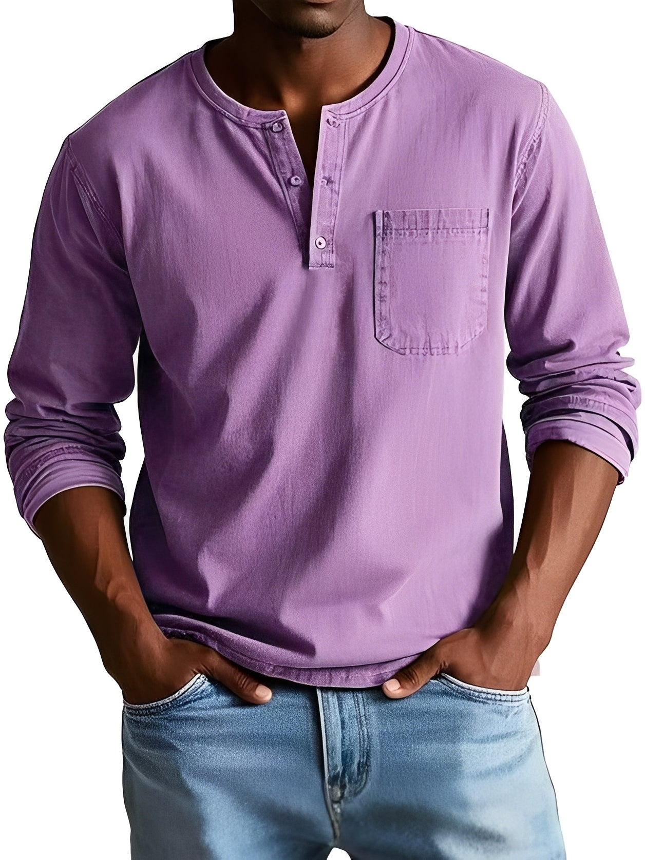 Steve - Chemise à manches longues décontractée pour hommes