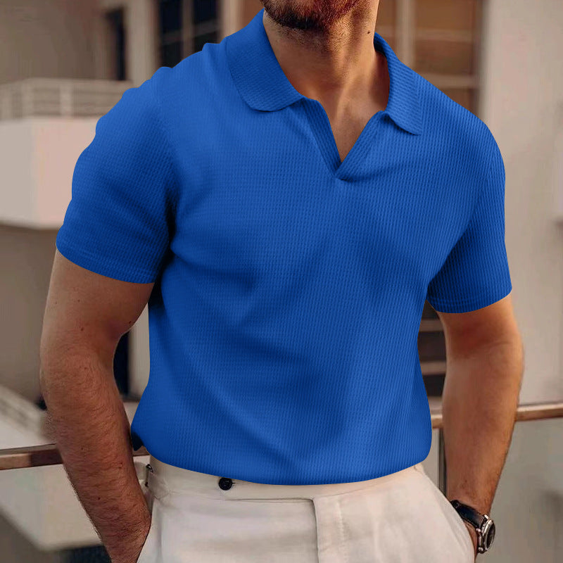 Edward - Polo en maille gaufrée décontracté pour hommes