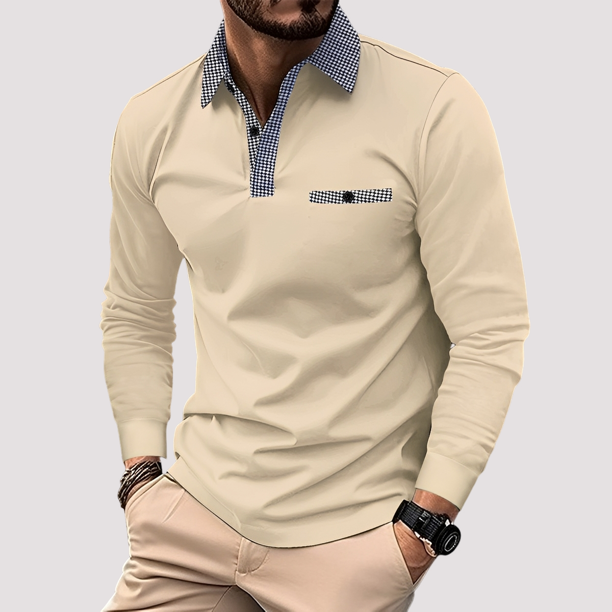 Aidan - Polo à manches longues élégant pour hommes