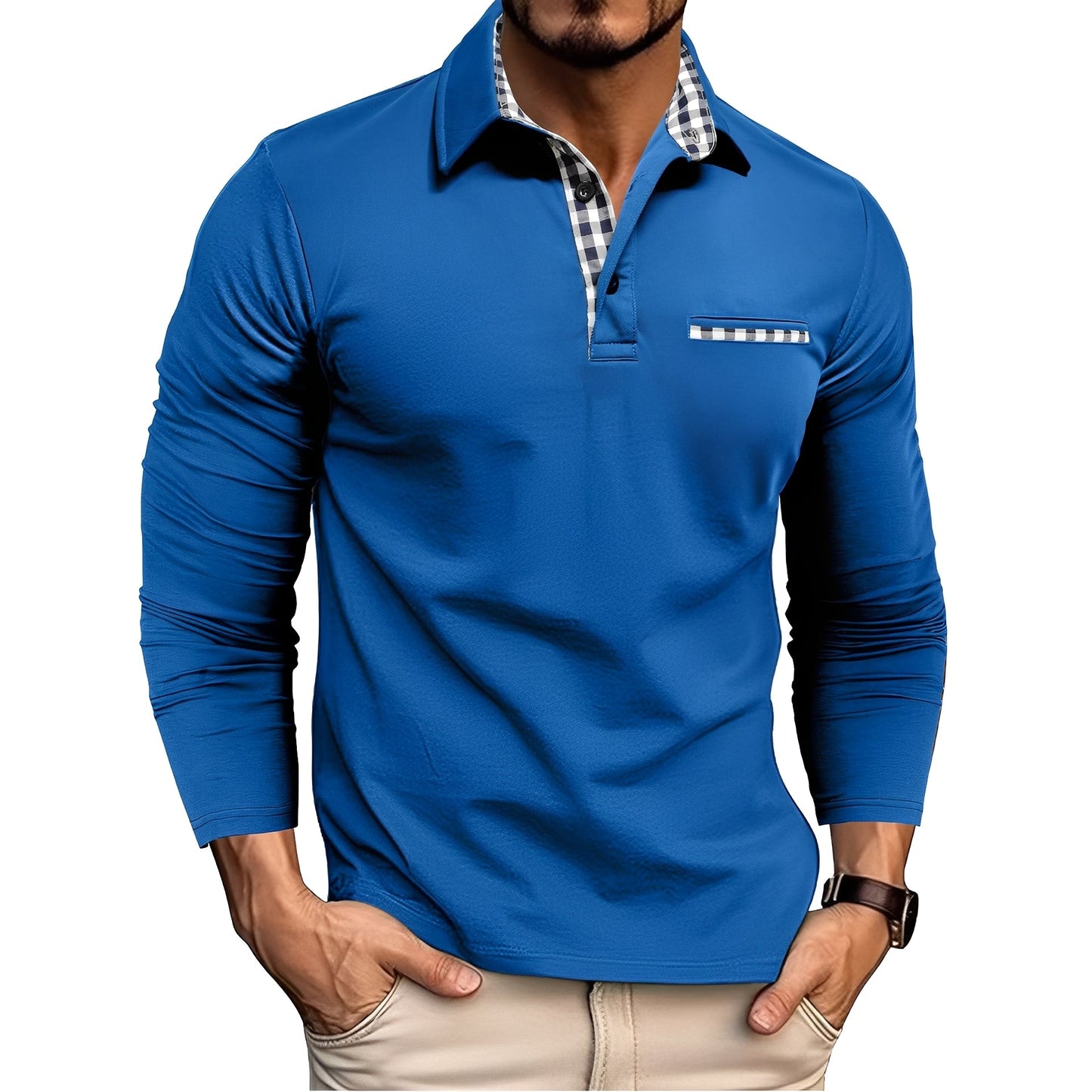 Cédrick - Polo chaud pour l'hiver à manches longues, masculin