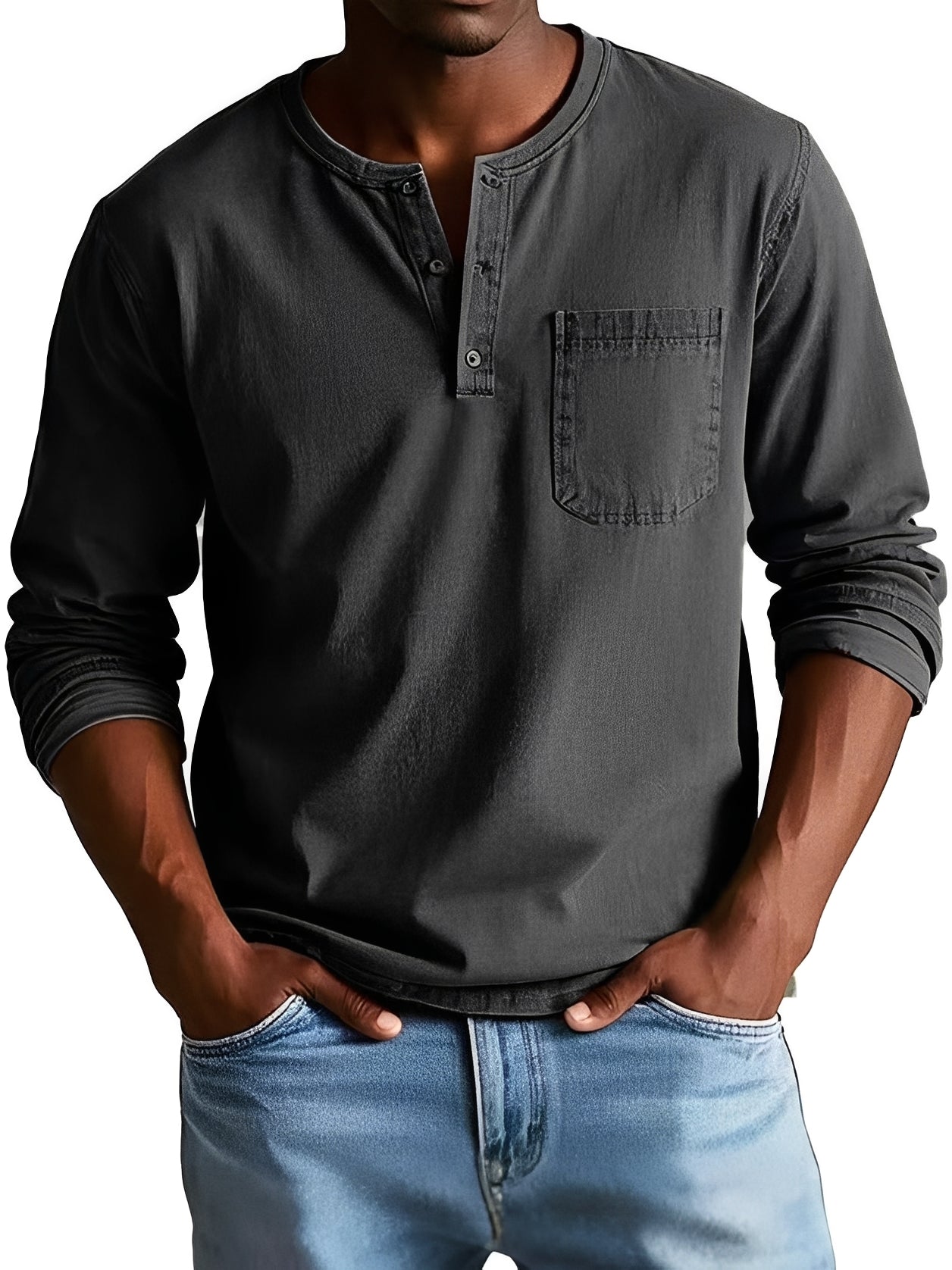 Steve - Chemise à manches longues décontractée pour hommes