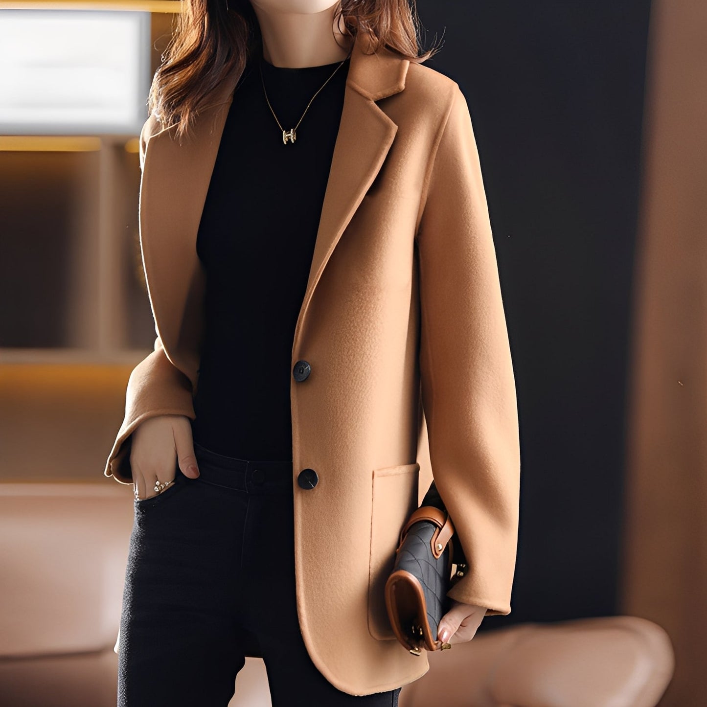 Lavena - Blazer élégant en laine avec col à revers pour femmes