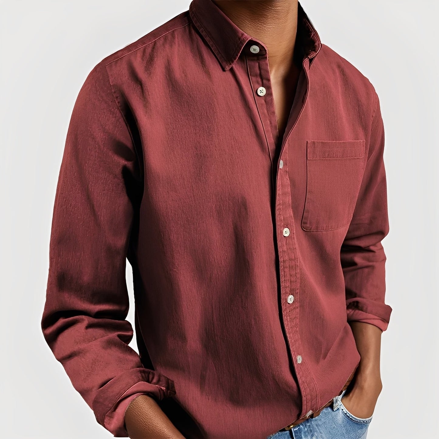 Kaspar - Chemise décontractée à manches longues pour hommes
