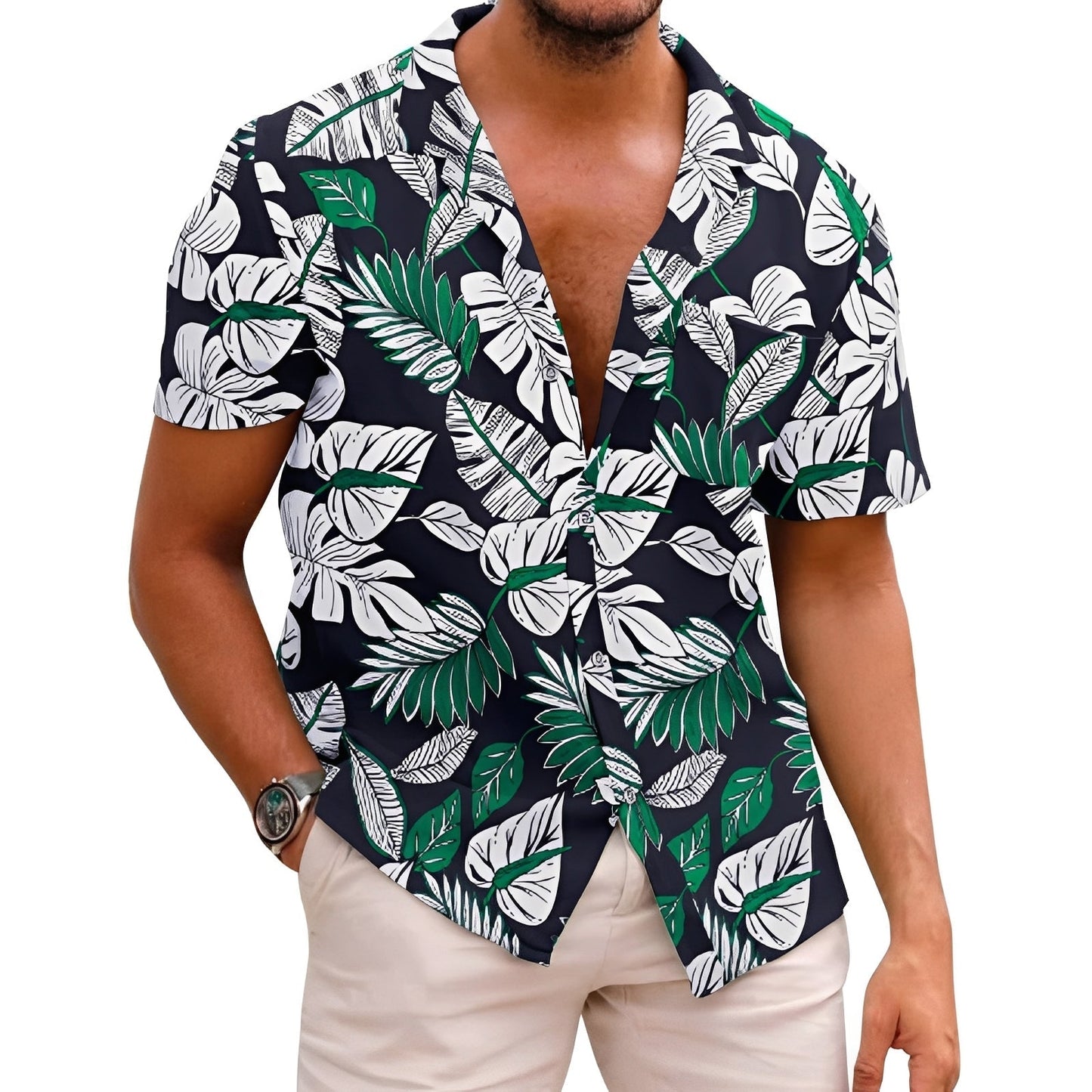 Harry - Chemise élégante à imprimé tropical pour hommes