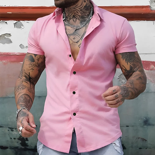 Mark - Chemise décontractée à manches courtes et coupe ajustée pour hommes
