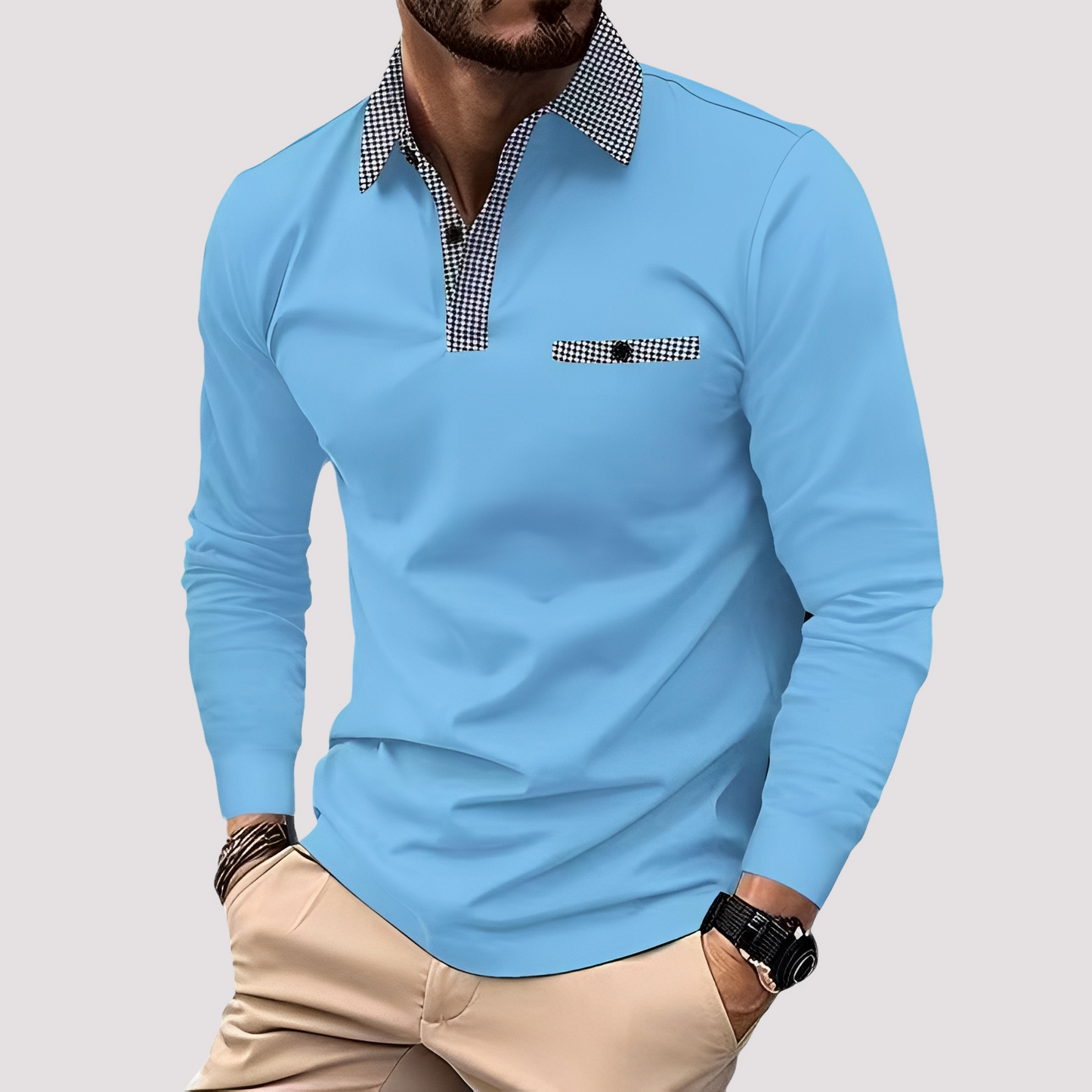 Aidan - Polo à manches longues élégant pour hommes