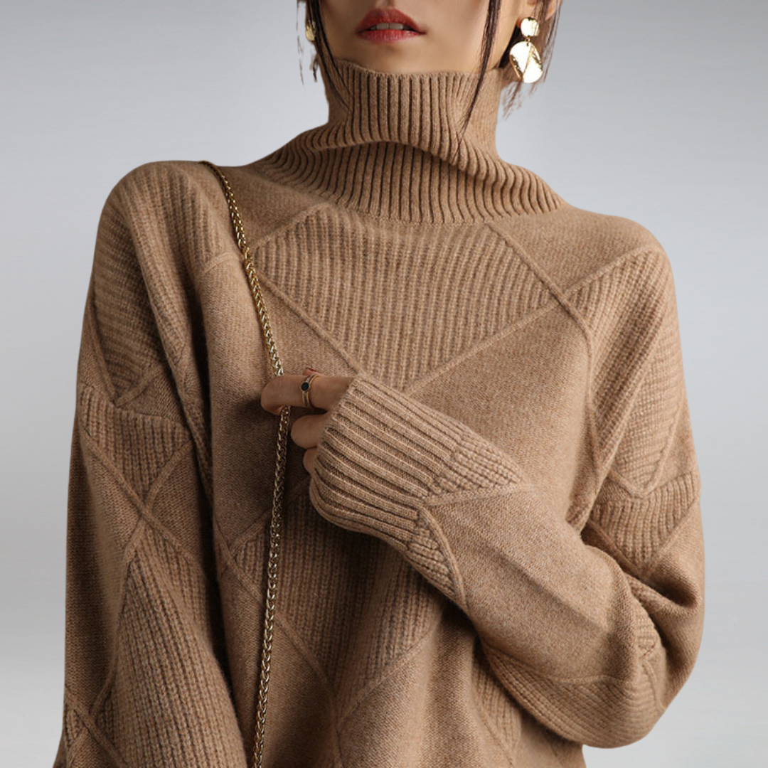 Camille - Pull à col roulé tendance et confortable