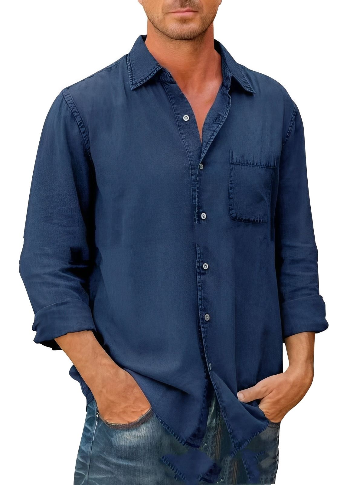 Alfie - Chemise délavée à manches longues