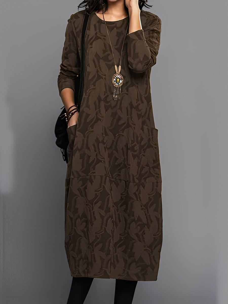 Kadence - Robe chic à manches longues avec motif pour femmes