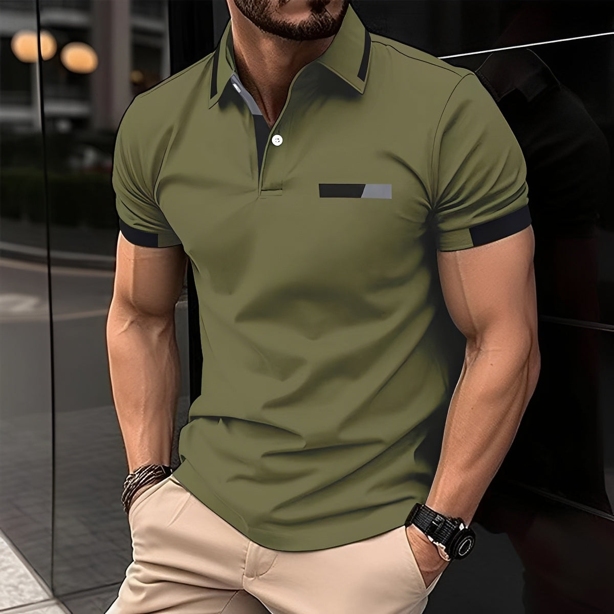 Julian - Polo élégant et sportif avec col à revers pour hommes