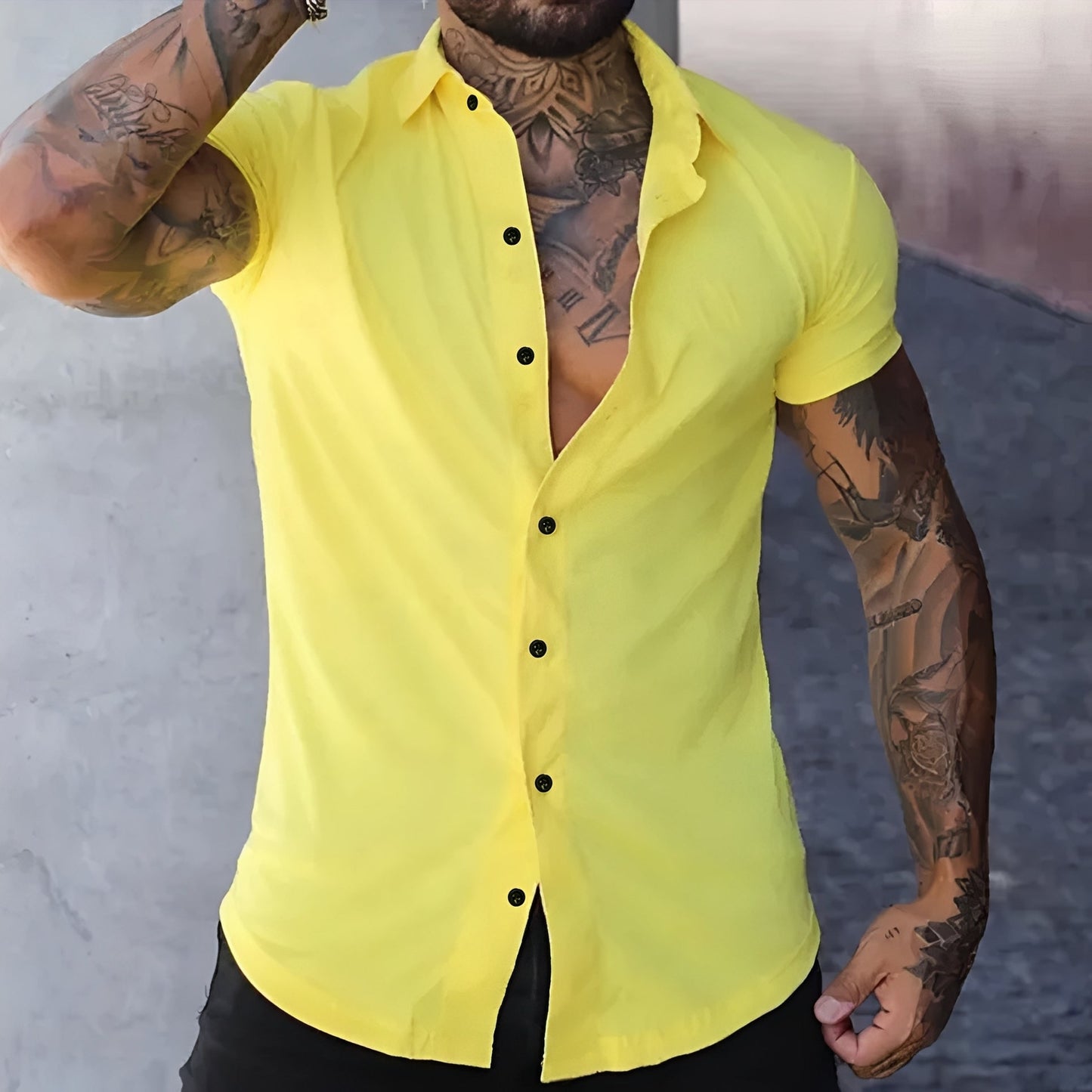 Mark - Chemise décontractée à manches courtes et coupe ajustée pour hommes
