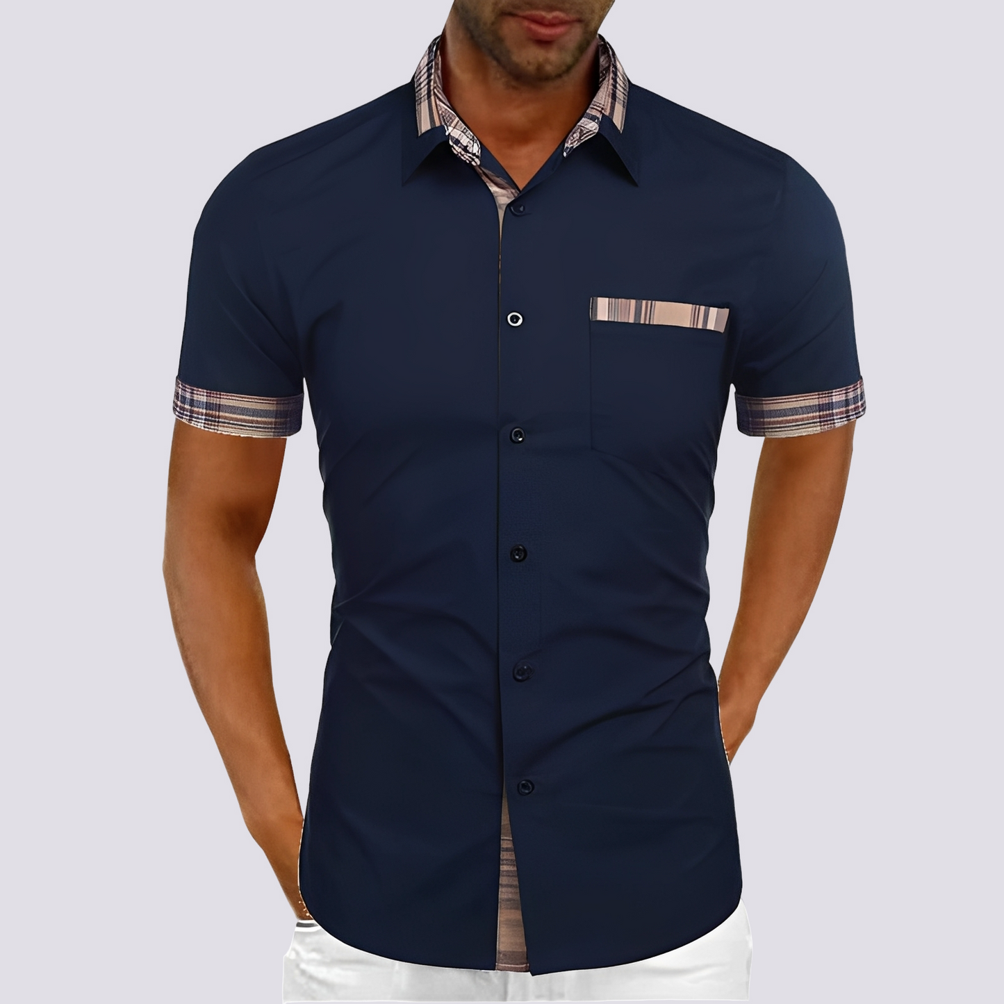 Jonathan - Chemise décontractée à manches courtes avec boutons pour hommes