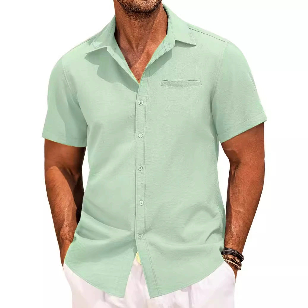 Carson - Chemise à manches courtes confortable avec boutons pour hommes