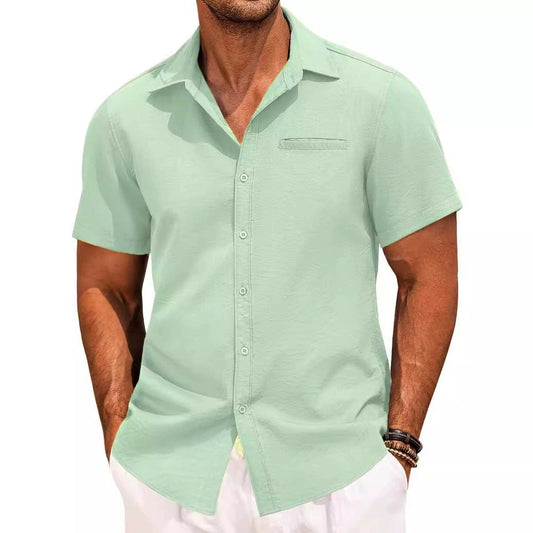 Carson - Chemise à manches courtes confortable avec boutons pour hommes