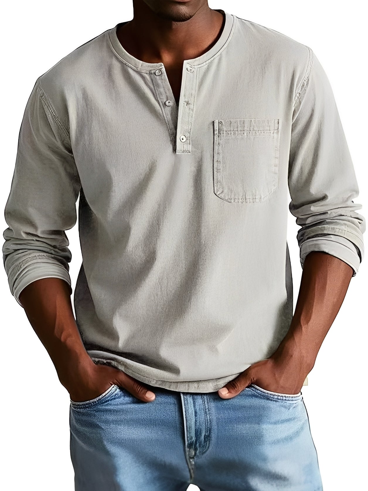 Steve - Chemise à manches longues décontractée pour hommes