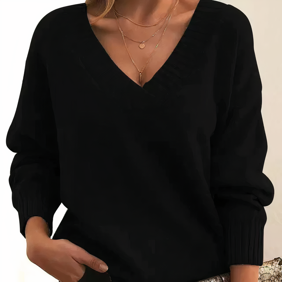 Herbst - Pull élégant et chaud avec col en V