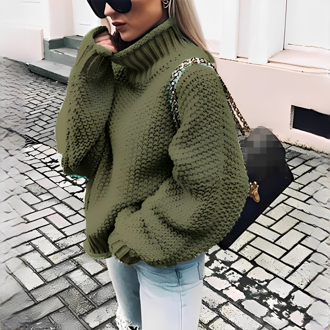 Nicola - Pull à col roulé chaud et oversize