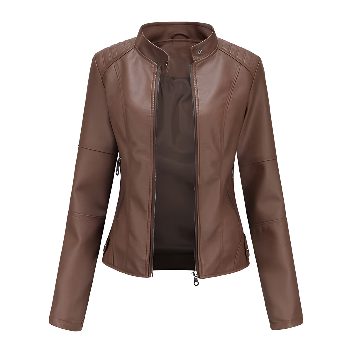 Claudia - Veste style motard avec col montant