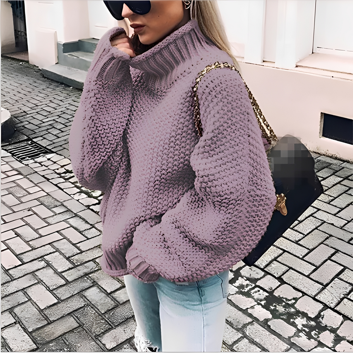 Nicola - Pull à col roulé chaud et oversize