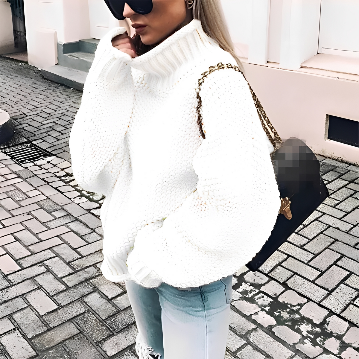 Nicola - Pull à col roulé chaud et oversize