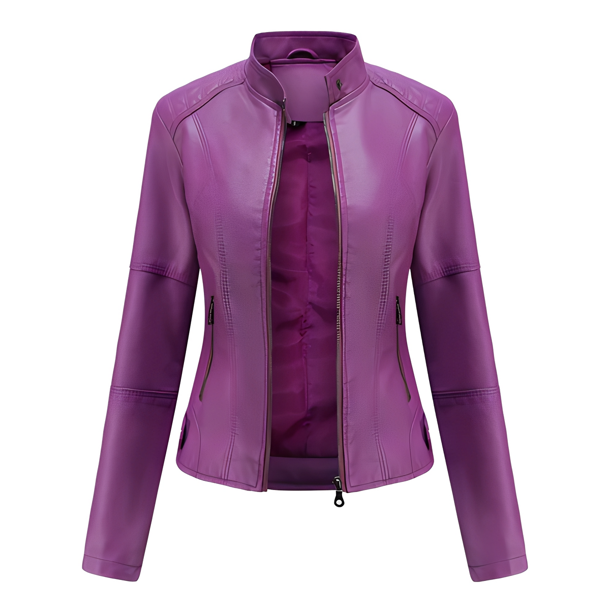 Claudia - Veste style motard avec col montant