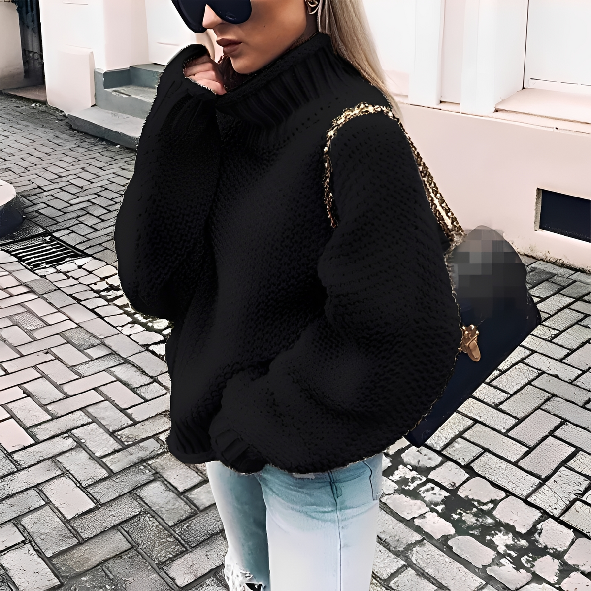 Nicola - Pull à col roulé chaud et oversize