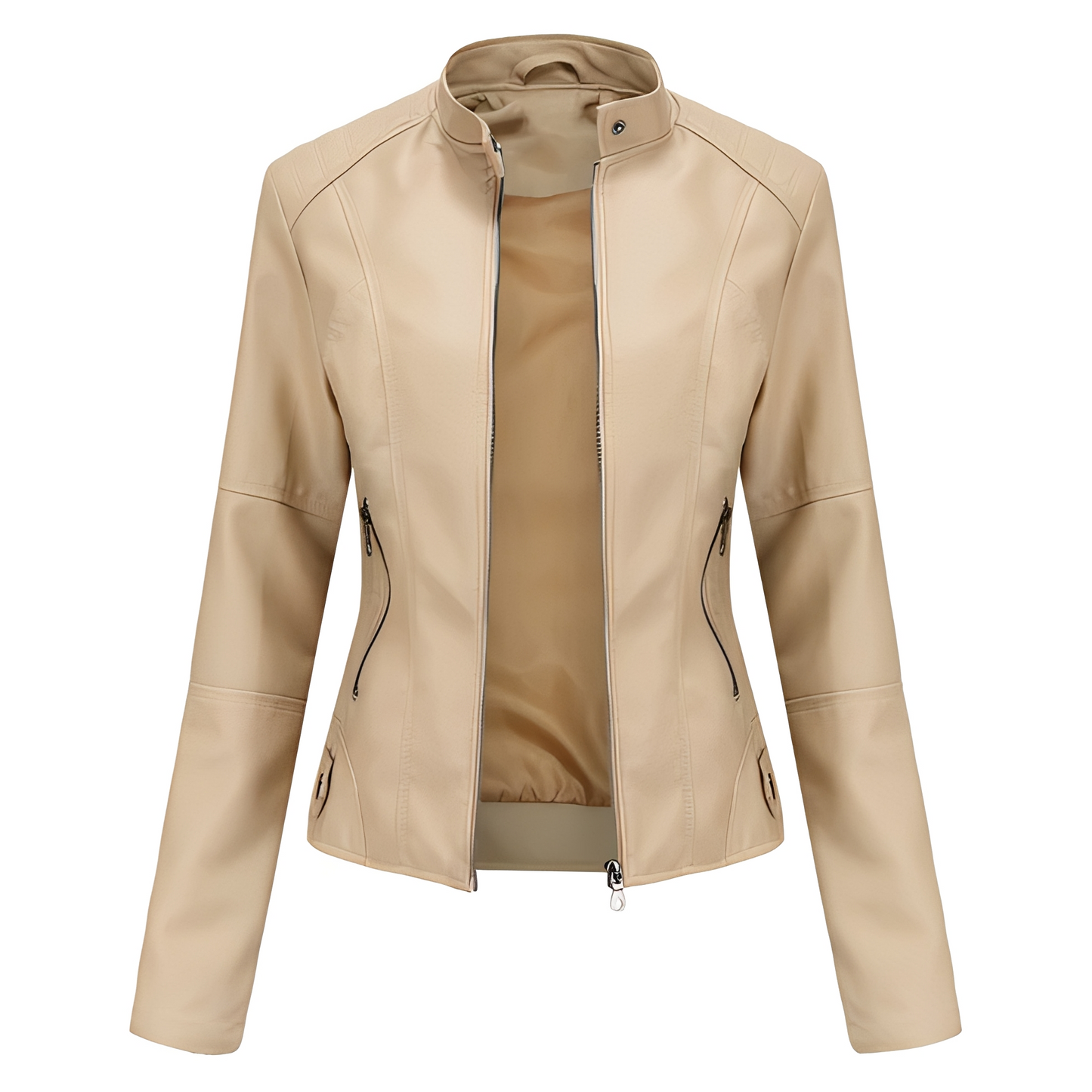 Claudia - Veste style motard avec col montant