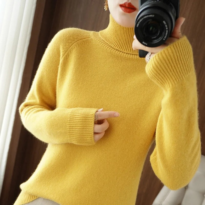 Jessel - Pull à col roulé pour femme confortable